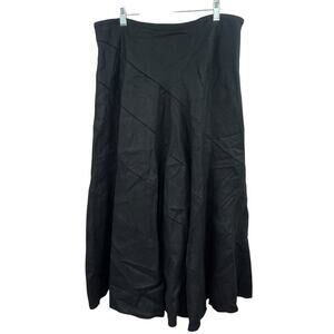 Sundance Black Linen Midi Trumpet Skirt Size 10 Prairie Cottage Core